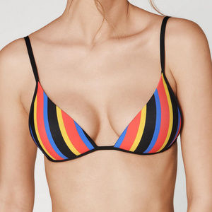 HP NEW Calzedonia Striped Triangle Bikini Top